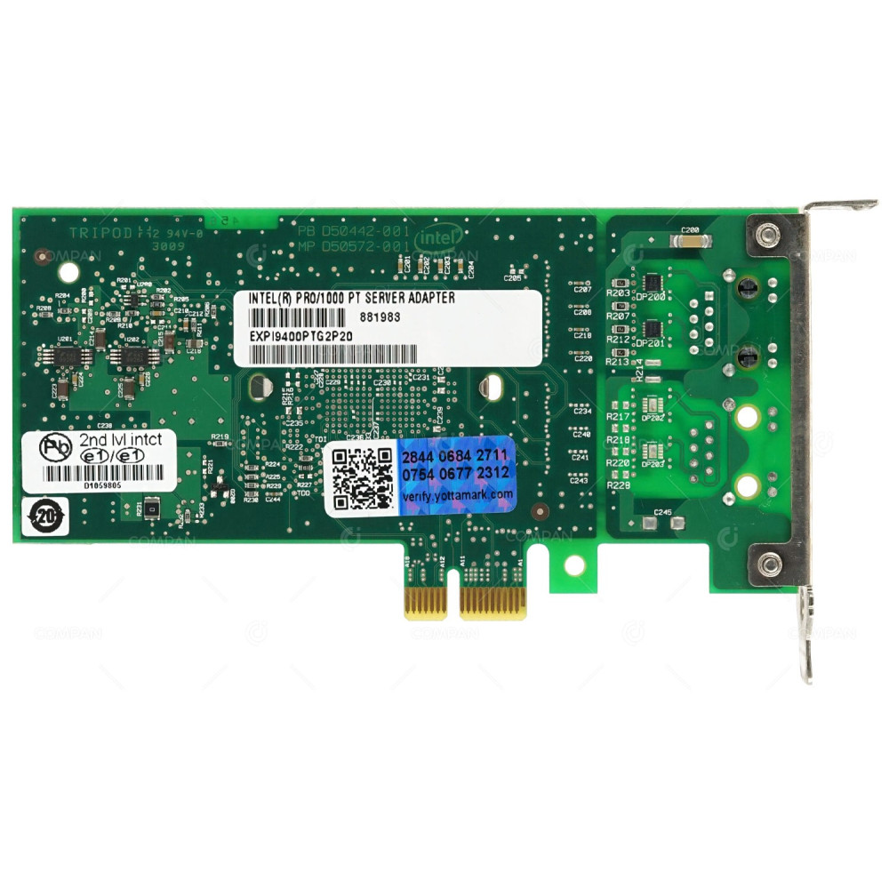 D50858-005 LP INTEL PRO/1000 SINGLE PORT SERVER ADAPTER PCI-E LOW PROFILE -